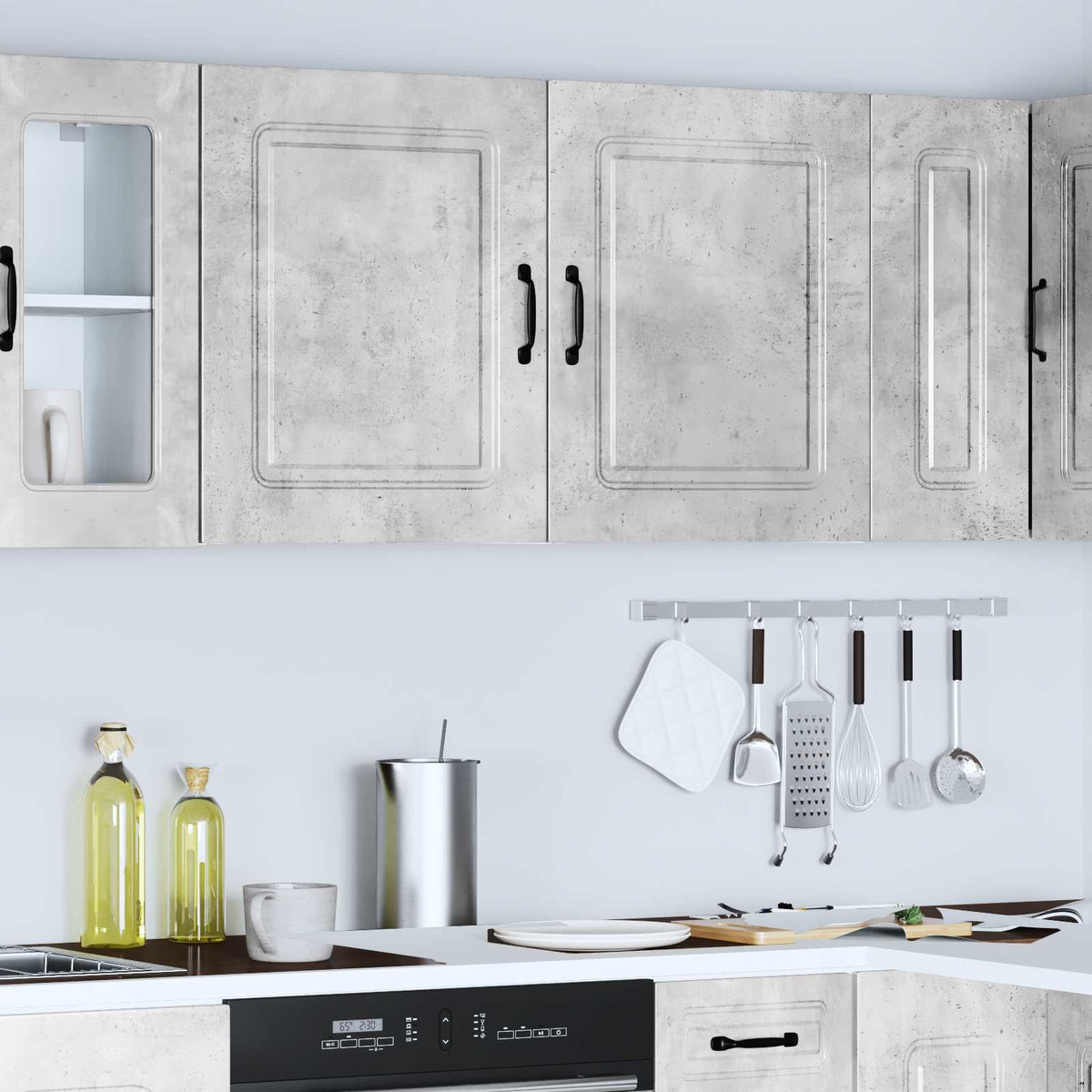 Kitchen Wall Cabinets 2 pcs "Kalmar" Concrete Grey
