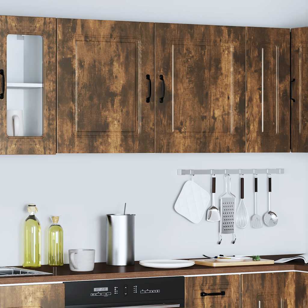 Kitchen Wall Cabinets 2 pcs Kalmar Smoked Oak Engineered Wood