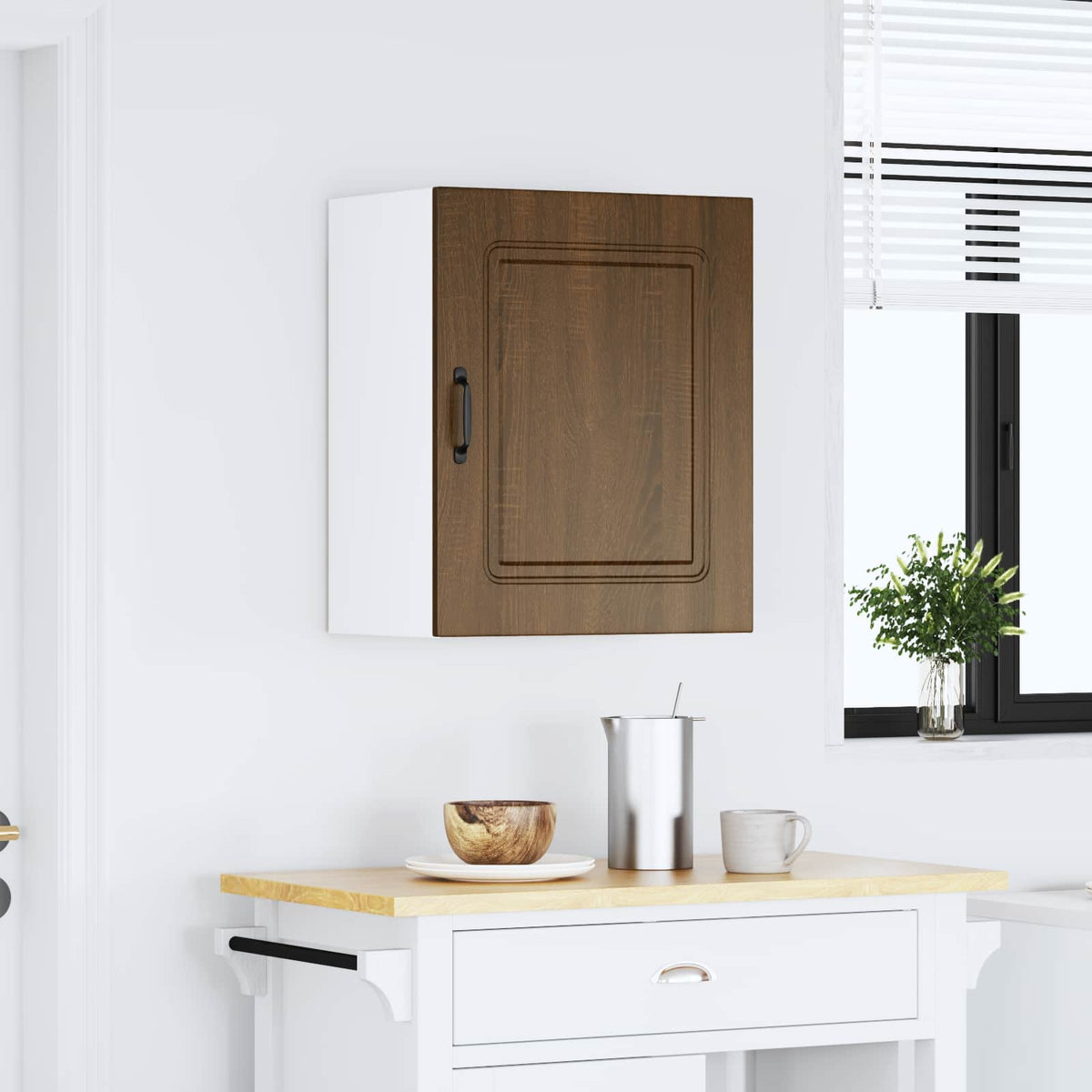Kitchen Wall Cabinet Kalmar Brown Oak Engineered Wood
