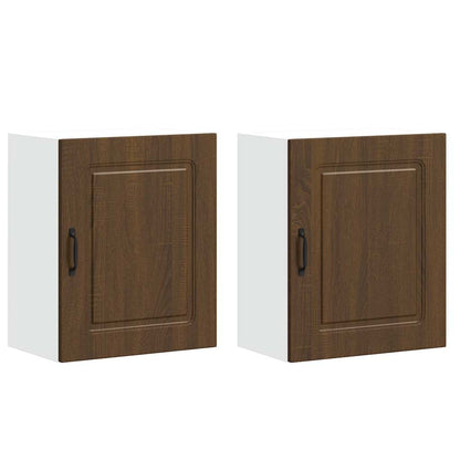 Kitchen Wall Cabinets 2 pcs Kalmar Brown Oak Engineered Wood