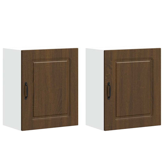 Kitchen Wall Cabinets 2 pcs Kalmar Brown Oak Engineered Wood
