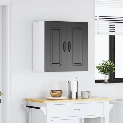 Kitchen Wall Cabinet "Kalmar" Black Engineered Wood