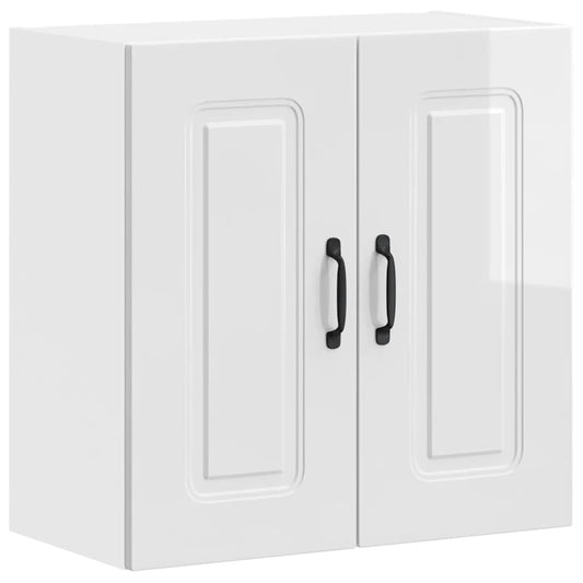 Kitchen Wall Cabinet "Kalmar" High Gloss White Engineered Wood