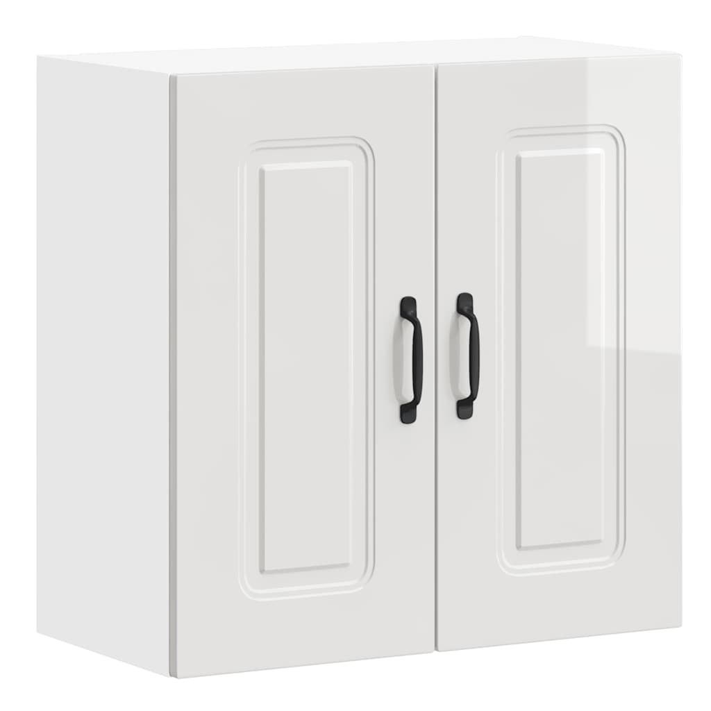 Kitchen Wall Cabinet Kalmar High Gloss White Engineered Wood