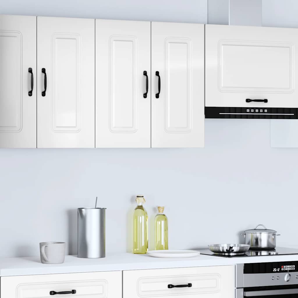 Kitchen Wall Cabinet "Kalmar" High Gloss White Engineered Wood