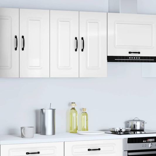 Kitchen Wall Cabinet "Kalmar" High Gloss White Engineered Wood