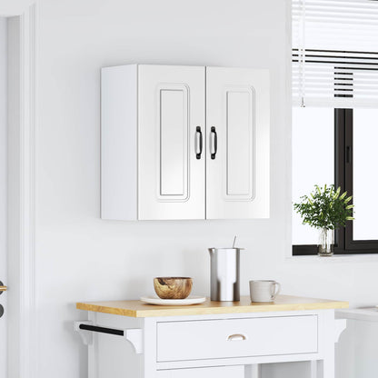 Kitchen Wall Cabinet "Kalmar" High Gloss White Engineered Wood