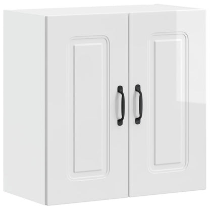 Kitchen Wall Cabinet "Kalmar" High Gloss White Engineered Wood