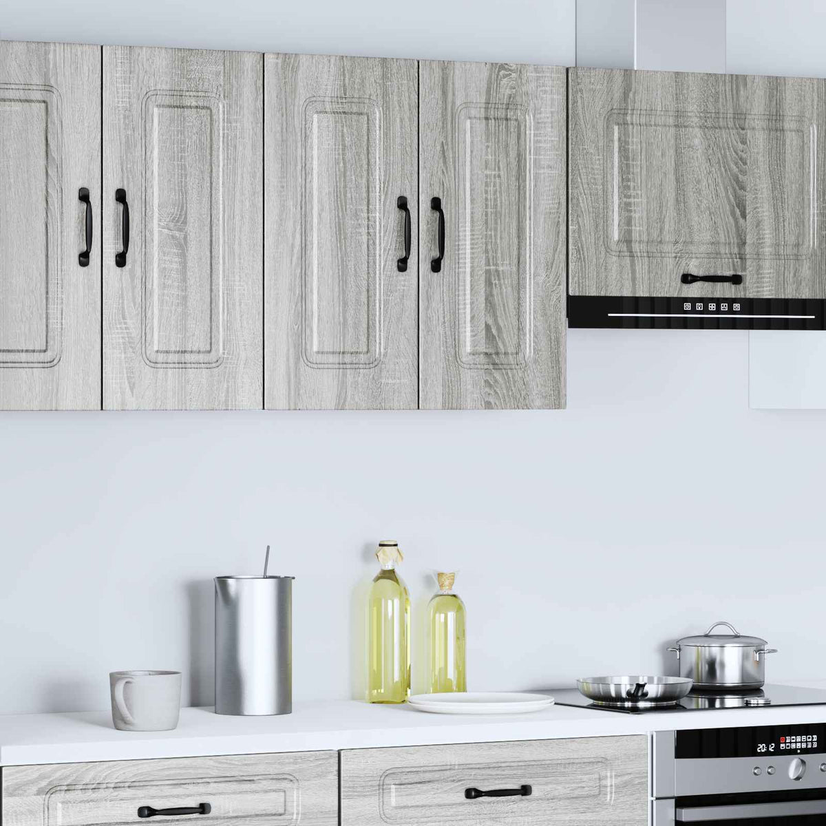 Kitchen Wall Cabinet "Kalmar" Grey Sonoma Engineered Wood