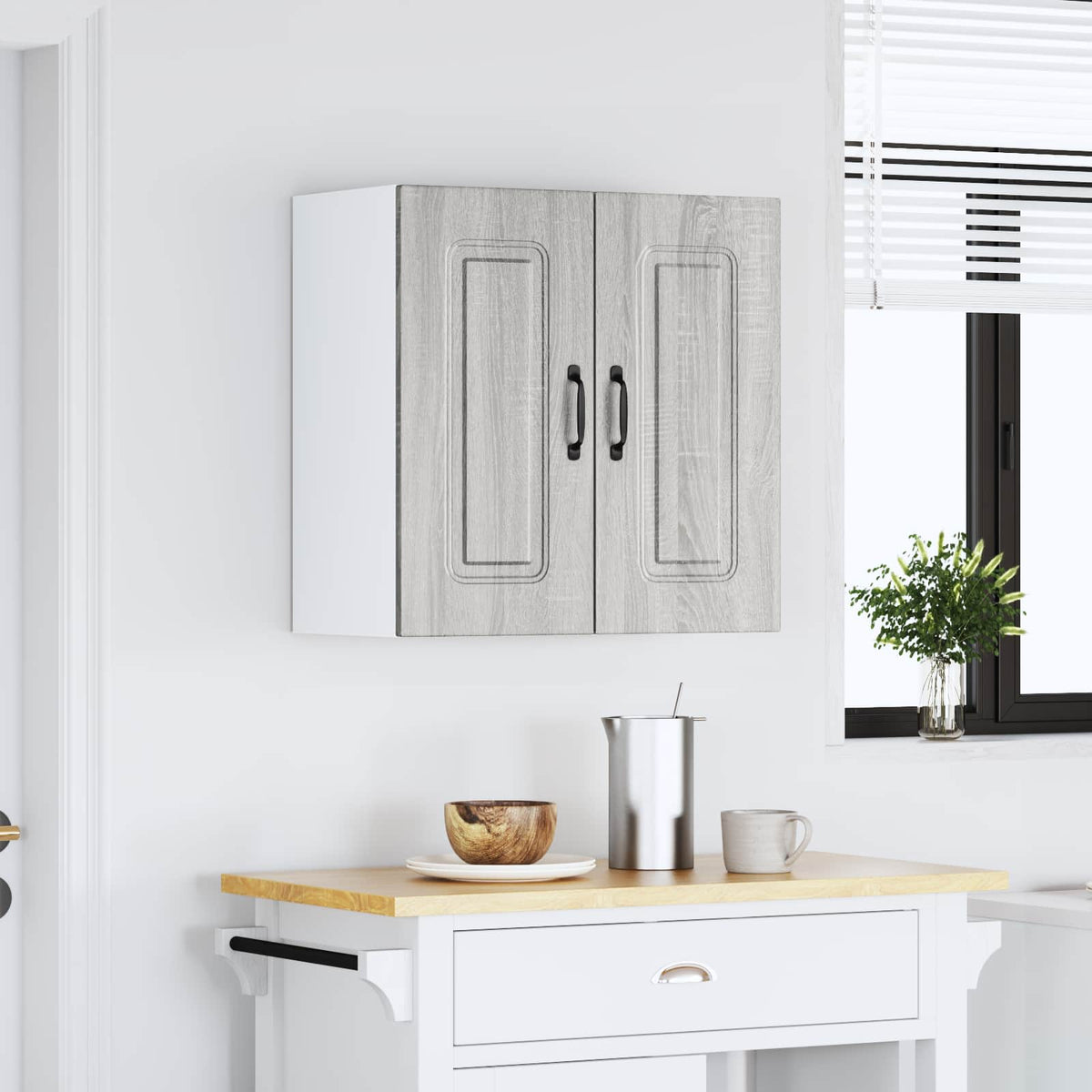 Kitchen Wall Cabinet "Kalmar" Grey Sonoma Engineered Wood