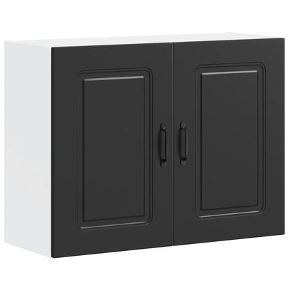 Kitchen Wall Cabinet "Kalmar" Black Engineered Wood