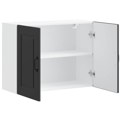Kitchen Wall Cabinet "Kalmar" Black Engineered Wood
