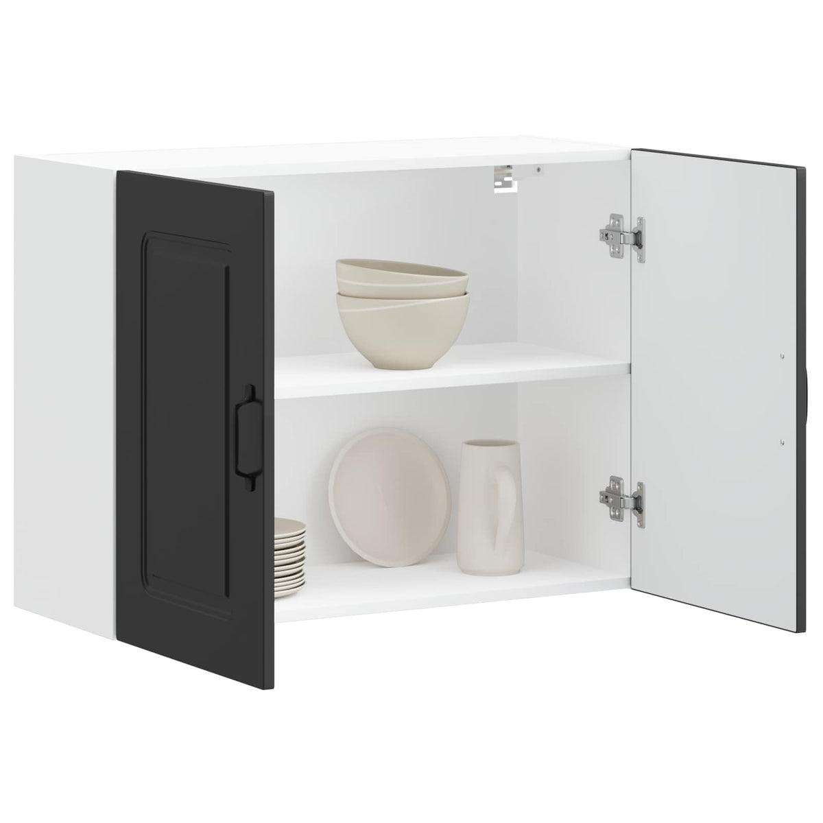 Kitchen Wall Cabinet "Kalmar" Black Engineered Wood