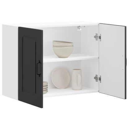 Kitchen Wall Cabinet "Kalmar" Black Engineered Wood