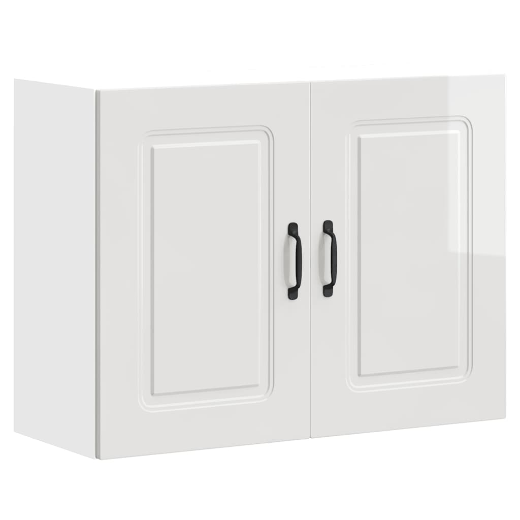 Kitchen Wall Cabinet "Kalmar" High Gloss White Engineered Wood