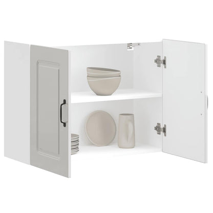 Kitchen Wall Cabinet "Kalmar" High Gloss White Engineered Wood