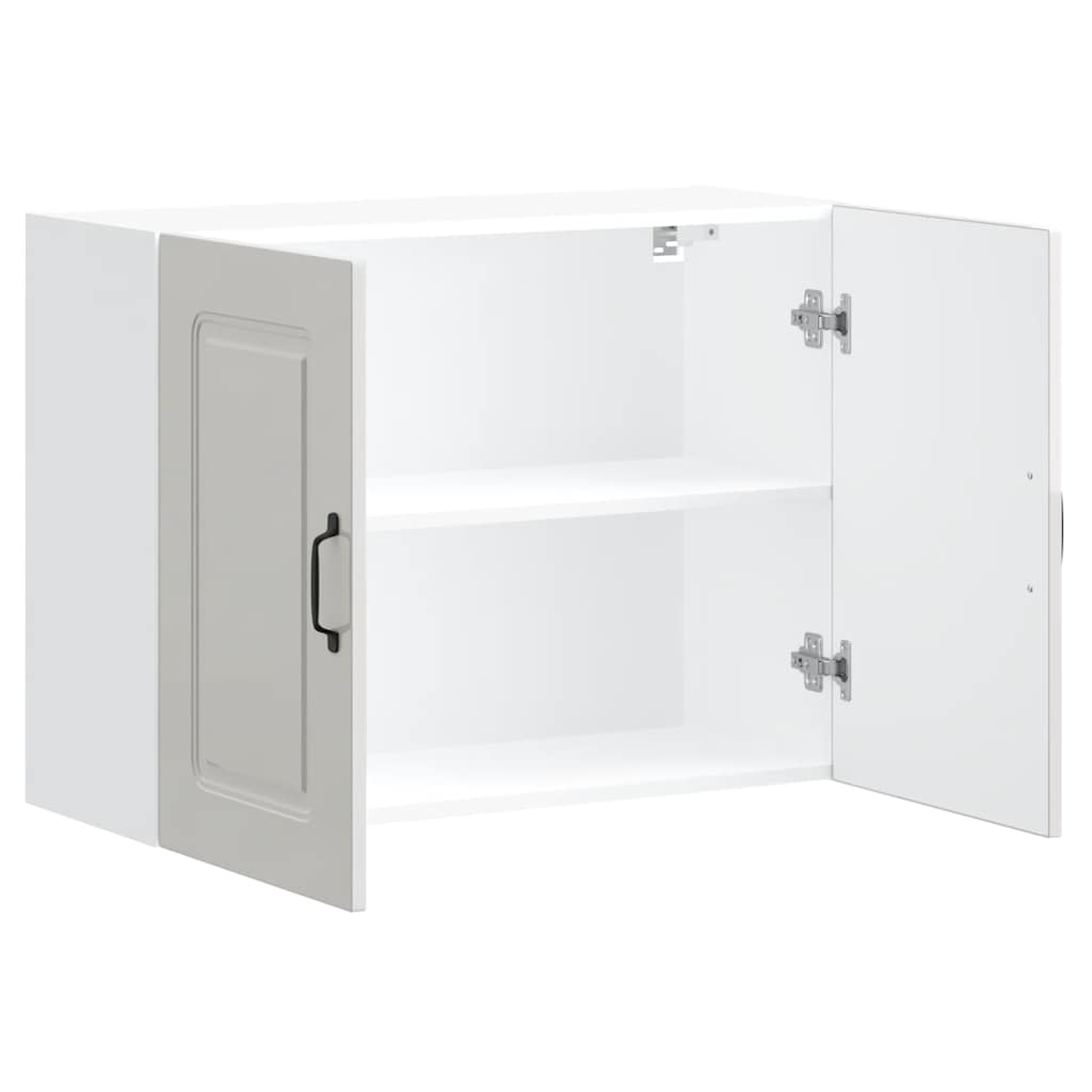 Kitchen Wall Cabinet "Kalmar" High Gloss White Engineered Wood