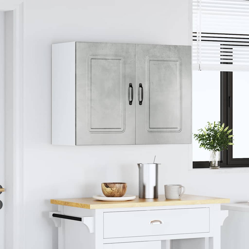 Kitchen Wall Cabinet "Kalmar" Concrete Grey Engineered Wood