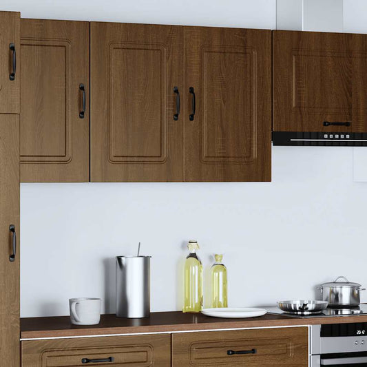 Kitchen Wall Cabinet "Kalmar" Brown Oak Engineered Wood