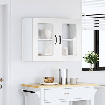 Kitchen Wall Cabinet with Glass Door "Kalmar" High Gloss White