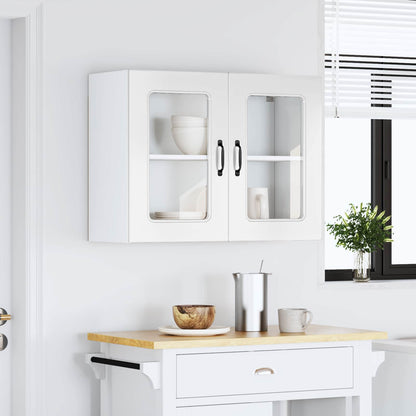 Kitchen Wall Cabinet with Glass Door "Kalmar" High Gloss White