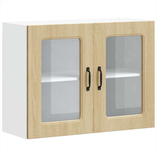 Kitchen Wall Cabinet with Glass Door "Kalmar" Sonoma Oak