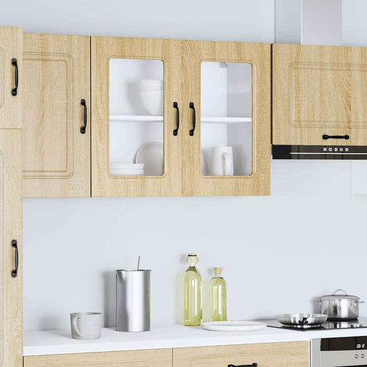 Kitchen Wall Cabinet with Glass Door "Kalmar" Sonoma Oak