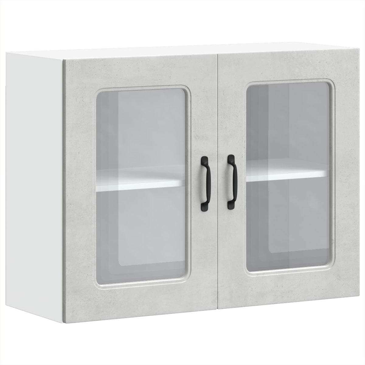 Kitchen Wall Cabinet with Glass Door "Kalmar" Concrete Grey