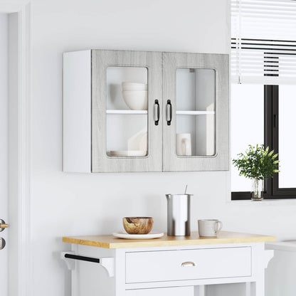 Kitchen Wall Cabinet with Glass Door "Kalmar" Grey Sonoma