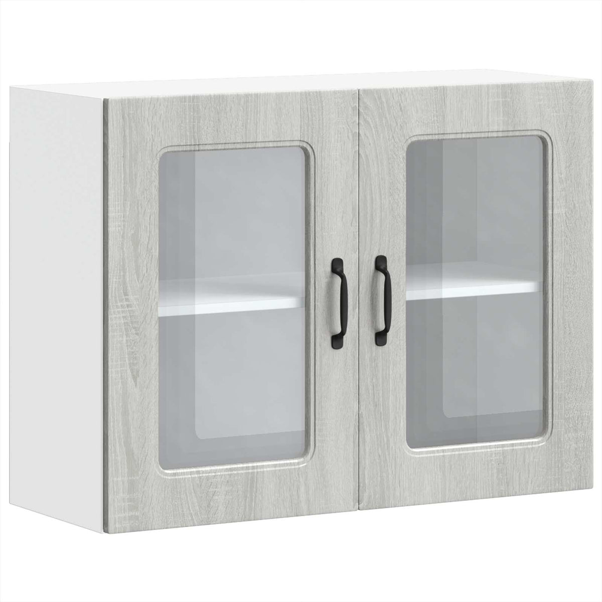 Kitchen Wall Cabinet with Glass Door "Kalmar" Grey Sonoma