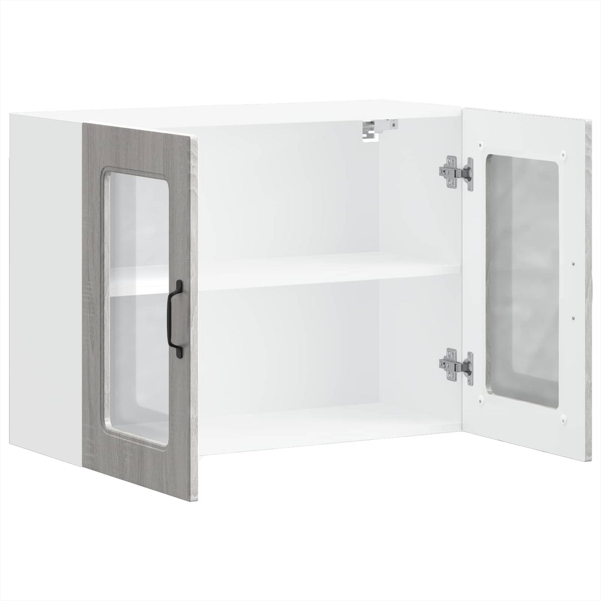 Kitchen Wall Cabinet with Glass Door "Kalmar" Grey Sonoma