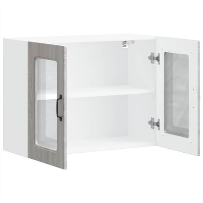 Kitchen Wall Cabinet with Glass Door "Kalmar" Grey Sonoma