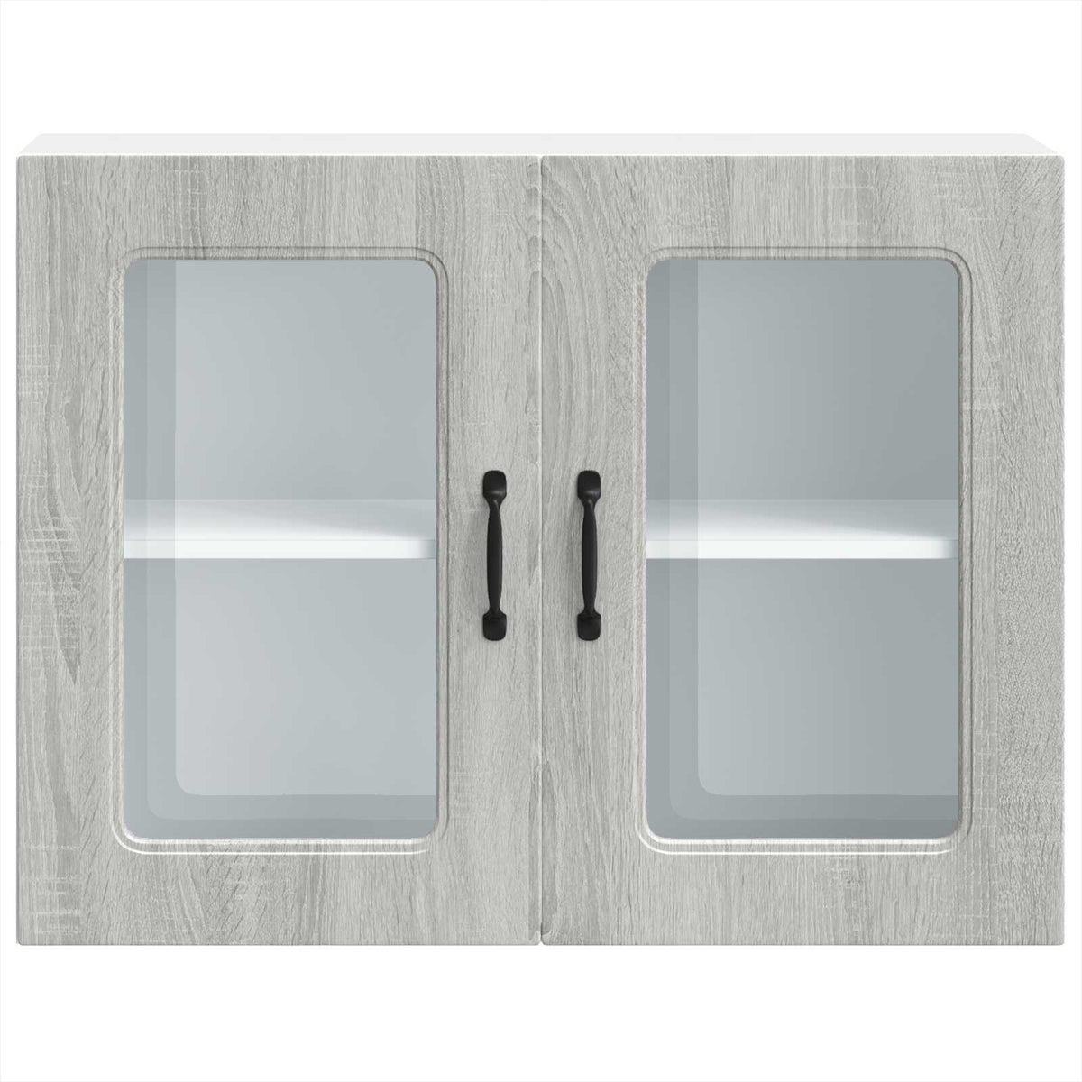 Kitchen Wall Cabinet with Glass Door "Kalmar" Grey Sonoma