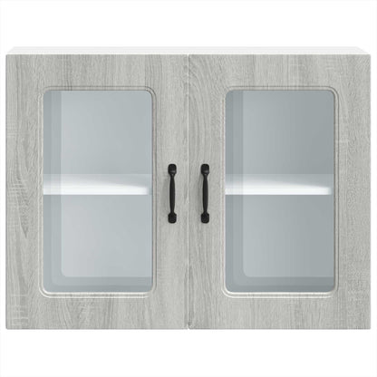 Kitchen Wall Cabinet with Glass Door "Kalmar" Grey Sonoma