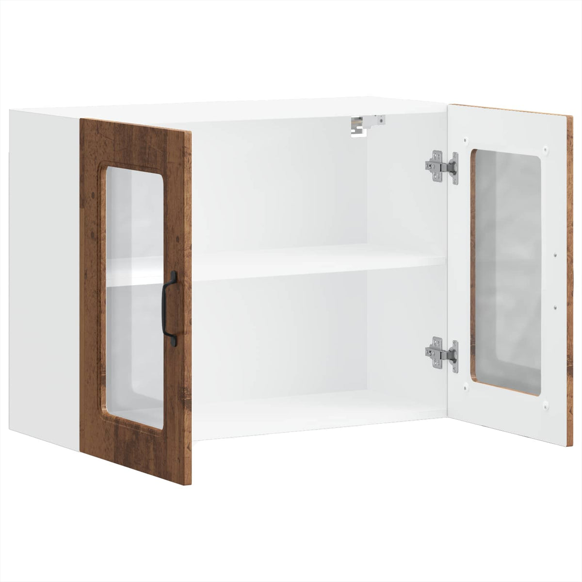 Kitchen Wall Cabinet with Glass Door "Kalmar" Old Wood