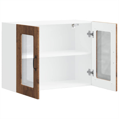 Kitchen Wall Cabinet with Glass Door "Kalmar" Old Wood