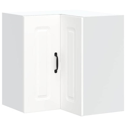 Kitchen Wall Corner Cabinet "Kalmar" White Engineered Wood
