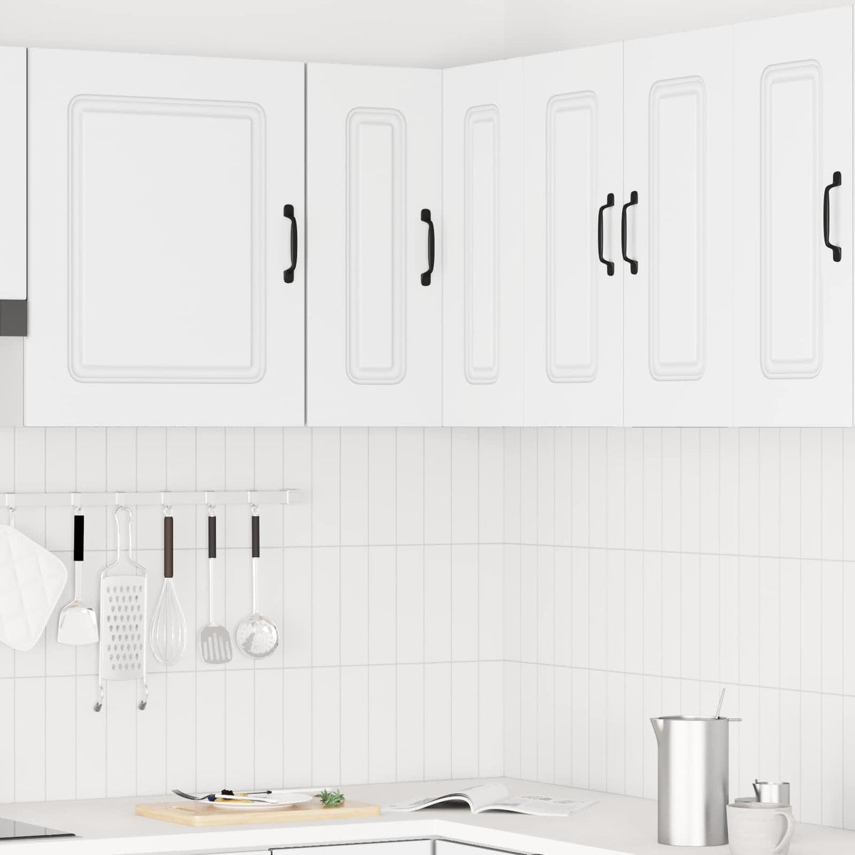 Kitchen Wall Corner Cabinet "Kalmar" White Engineered Wood
