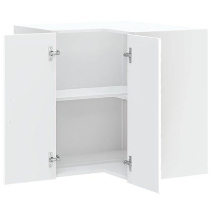 Kitchen Wall Corner Cabinet "Kalmar" White Engineered Wood