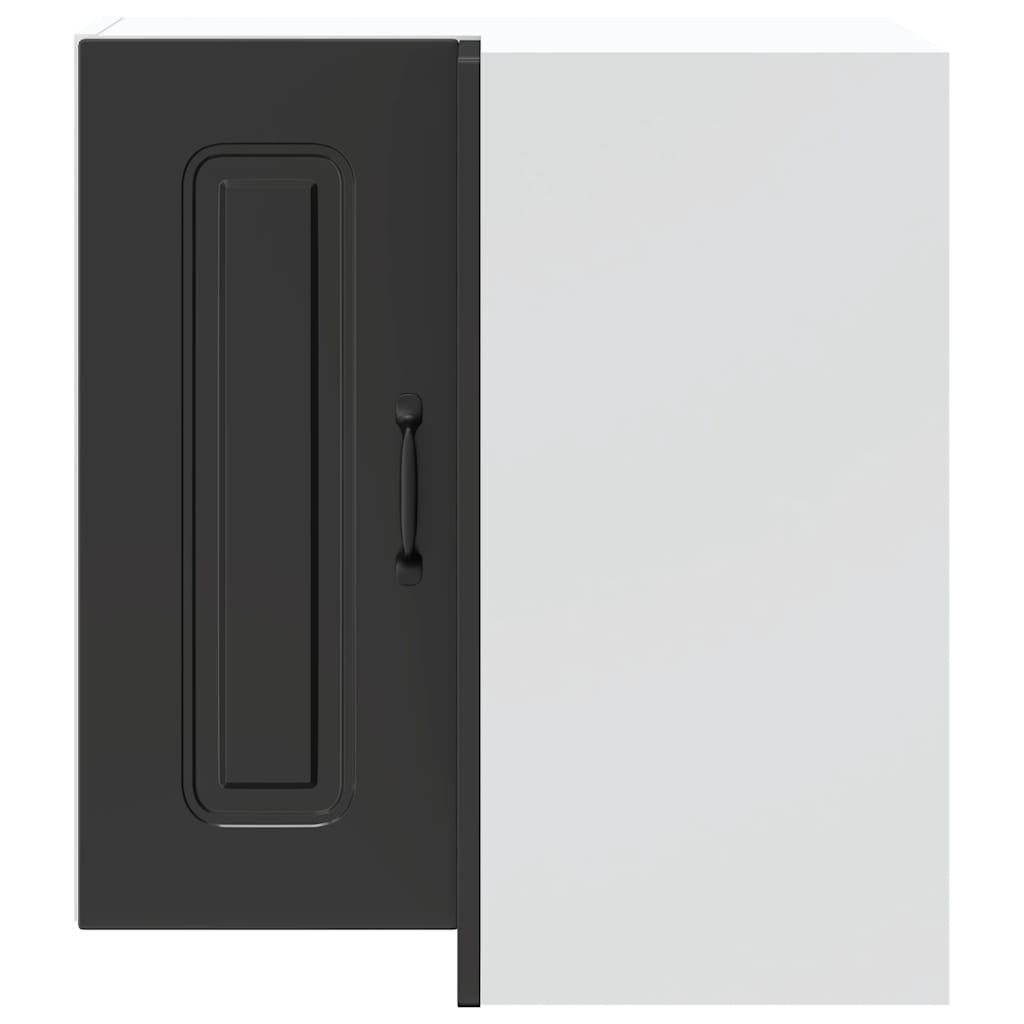 Kitchen Wall Corner Cabinet "Kalmar" Black Engineered Wood