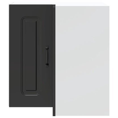 Kitchen Wall Corner Cabinet "Kalmar" Black Engineered Wood