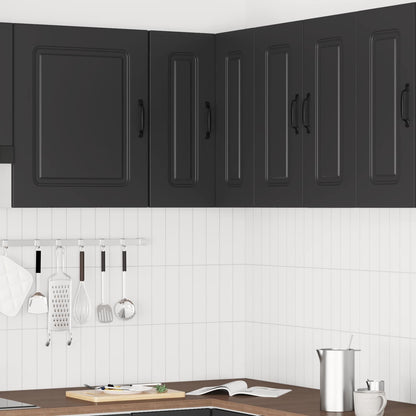 Kitchen Wall Corner Cabinet "Kalmar" Black Engineered Wood