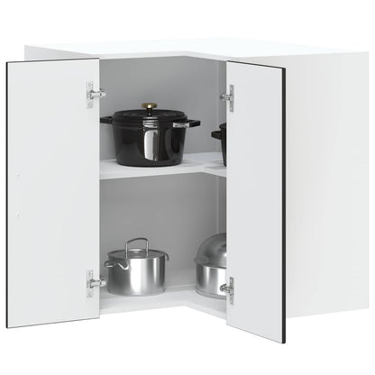 Kitchen Wall Corner Cabinet "Kalmar" Black Engineered Wood