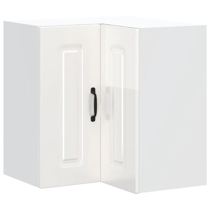 Kitchen Wall Corner Cabinet Kalmar High Gloss White Engineered Wood