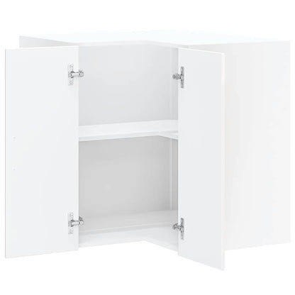 Kitchen Wall Corner Cabinet Kalmar High Gloss White Engineered Wood