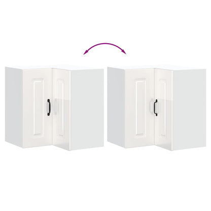 Kitchen Wall Corner Cabinet "Kalmar" High Gloss White
