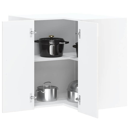 Kitchen Wall Corner Cabinet "Kalmar" High Gloss White