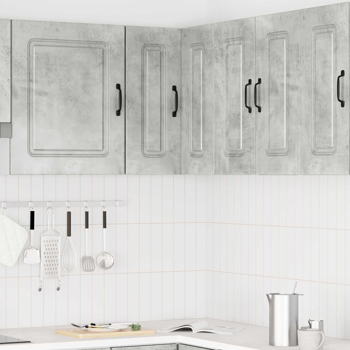 Kitchen Wall Corner Cabinet "Kalmar" Concrete Grey