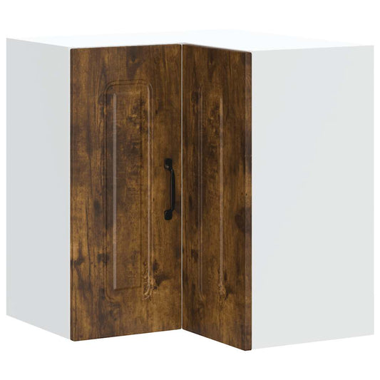 Kitchen Wall Corner Cabinet "Kalmar" Smoked Oak Engineered Wood