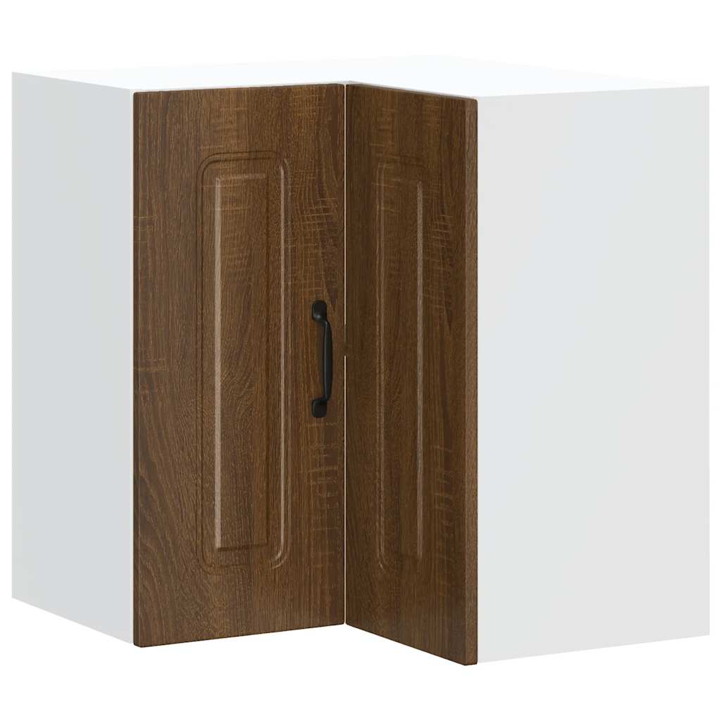 Kitchen Wall Corner Cabinet "Kalmar" Brown Oak Engineered Wood